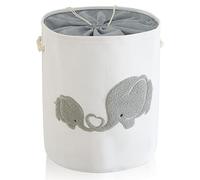 Panier à linge pour chambre d'enfant, 58 l, extra large, avec fermeture à tirette, panier de rangement pour jouets, chambre d'enfant, maison, panier cadeau, panier à jouets, gris