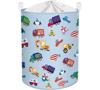 Panier à linge pour enfants, bleu, 45 litres, 36 x 45 cm, pliable, avec housse
