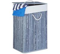 Panier à linge rectangulaire 83 l, gris, pliable