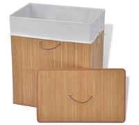 Panier à linge rectangulaire en bambou avec insert