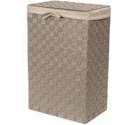 Panier à linge rectangulaire Ibenzoa® de 57 litres – 25 x 38 x 60 cm, avec couvercle et poignées de transport, structure en métal, doublure intérieure en lin amovible, tissu en rayonne à l'extérieur