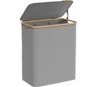 Panier à linge Rootz à 3 compartiments - Panier à linge - Rangement sous le couvercle - Capacité de 150 L - 60 cm x 38,5 cm x 70,5 cm