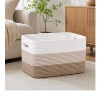 Panier À Linge Sale 72 L Corbeille A Linge Grand Corde En Coton Tissage Haute Densité Et Pliables Robuste Et Durable Avec Poign
