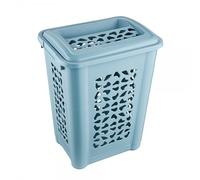 keeeper Panier à linge Per 60 L, fente d'insertion, couvercle rabattable, Bleu