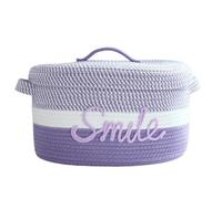 Panier À Linge Sale Avec De Rangement Couvercle pour Buanderie | Panier de rangement couvert, panier de rangement en corde de coton tissé(Color 7)
