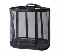 Panier à linge sale pliable en maille avec montage mural, conçu pour économiser de l'espace et maintenir la propreté dans les zones de buanderie et de rangement (noir)