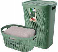 Panier à linge - Set 60 L + 40 L - Polypropylène - Deux pièces - Vert