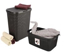 Panier à linge, solution de rangement polyvalente, design contemporain, marron