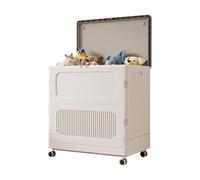 Panier à linge sur roulettes avec couvercle Paniers à linge pliables en plastique Paniers à linge de grande capacité, sac à linge, chariot à linge