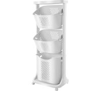 Panier à linge sur roulettes - Collecteur de linge suspendu - Grande capacité - Plastique PP respirant - Polyvalent pour la salle de bain et la chambre à coucher - Blanc