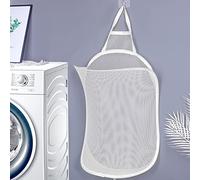 Panier à Linge Suspendu, Large Panier à Linge Murale Blanc Panier à Linge Pliable Mural Pliable Panier à Linge Sale Avec Poignée Pour Chambre, Salle de Bains (59x37cm)