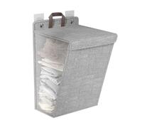 Panier à Linge Suspendu, Panier à Linge Au-dessus de la Porte pour Organisateur de Vêtements Sales, Panier à Linge Mural Pliable à Suspendre pour Salle de Bain, Armoire, Dortoir(Grey M Size)