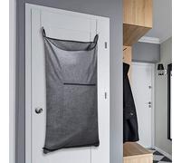 Panier à linge suspendu, panier à linge suspendu avec crochets de suspension, panier à linge suspendu peu encombrant et sac à linge de salle de bain au-dessus de la porte (Heather Grey populaire, pack