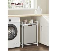 Panier à Linge - VASAGLE - 65L - Blanc - Sac Amovible et Lavable en Tissu Oxford - Plan de Travail