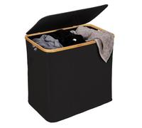 Panier à linge - WENKO - ECORI - 3 compartiments - Capacité 3x35L - Bambou et Polyester