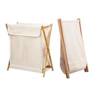 Panier à linge - XUANYU - Pliable - Beige - 50*34*56.5CM - Bambou et imitation chanvre