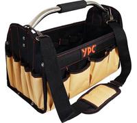 Panier à outils YPC Carrier XL – Sac à outils portable avec fond rigide, imperméable, résistant aux déchirures, pliable, bandoulière rembourrée et poignée métallique, noir sable, 40,5 x 30 x 19,5 cm –