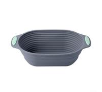 Panier à pain pliable en silicone de grande capacité - Anti-adhésif - Passe au four - Gris - Pliable - Pour pain, gâteau, pâtisserie - Gris (ellipse)