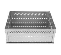 Panier à Pierres de Sauna pour Poêle à Bois en Acier Inoxydable Argenté | Pliable, Grosse Capacité, Usage Intérieur et Extérieur, Format 10,6x7,9x3,9 Pouces, Portable
