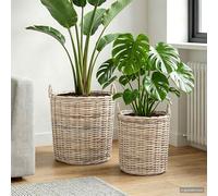 Panier à Plantes avec stockage GENDT 2 pièces Rattan Kubu décoratif vidaXL vidaX