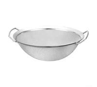 Panier à riz en acier inoxydable avec filtre à mailles fines et design double couche pour sésame pour filtrer le millet et le quinoa avec bassin et couvercle Argenté 18,5 cm
