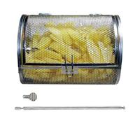 Panier à rôtissoire | Cage rotative en acier inoxydable | Panier à rôtissoire - Cage rotative en acier inoxydable, 14 x 19 cm et 14 x 24 cm, accessoire de four pour fruits de mer