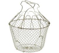 Panier à salade pliant en inox, essorage délicat, Ø22,5 cm, poignées ergonomiques, rangement compact
