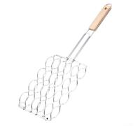 Panier à saucisses en fer plaqué 57 cm résistant à la rouille | Compatible avec les flammes nues, laisse des marques parfaites de grill, améliore la saveur de saucisse