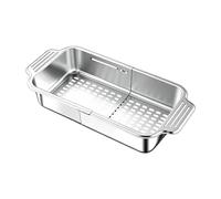 Panier à vaisselle extensible pour évier | Acier inoxydable 34-44 cm réglable sur l'égouttoir d'évier | Panier de cuisine pour légumes et fruits de l'eau peu encombrant