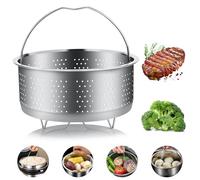 Panier à Vapeur 304 Acier Inoxydable Panier Autocuiseur Cuiseur Vapeur | 17.5cm Panier Vapeur, Insert pour Cuisson à Vapeur avec Poignée Recouverte, pour la Cuisson des Légumes et des Aliments