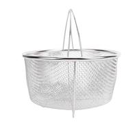 Panier à vapeur en mailles de 18 cm, passoires et passoires en acier inoxydable, passoire multifonctionnelle pour autocuiseur avec poignées, insert pour cuiseur vapeur de légumes (20CM)