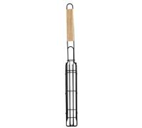 Panier Barbecue Hot Dog en Acier Inoxydable avec Manche en Bois | Panier Barbecue Hot Dog Support Saucisses Steak Légumes Poisson Maison et Cuisine Extérieur Camping Pique-nique et Fête