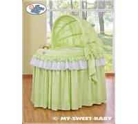 Panier bébé en osier avec capote pliable - Little Princess vert