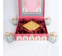 Panier cadeau décoratif avec serrure - Boîte de rangement élégante orange design pour mariage, festival, entreprise et anniversaire de mariage - Organisateur de souvenirs multifonction (imprimé-4)