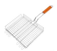 Panier carré en maille double couche anti-adhésive (couleur primaire) | Hauteur réglable, s'adapte à différentes tailles d'aliments, facile à retourner, construction en acier inoxydable