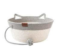 Panier Chat Accessoire Griffoir en Corde de Coton Bohème | Lit Rond Bohème pour Chat pour Chatons et Chiots de Petite et Moyenne Taille, Décoration Intérieur, Extérieur, Jardin, Cour,