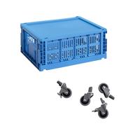 Panier Colour Crate recyclé M avec couvercle et roulettes LxWxH 26.5x34.5x24.5cm