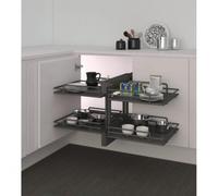 Panier coulissant 839 Compact pour meuble d'angle - Ellite - 414 mm - titanium INOXA