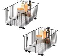 Panier coulissant Bremermann pour meuble, 2 x 30 cm, avec étagère, tiroir de cuisine adaptable, coulissant en métal, noir