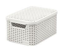 Panier Curver Rangement Couvercle Beige Rattan 205840