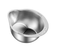 Panier d’égouttement Multifonction Inox | Poignées Latérales Ergonomiques, Bol Égouttoir avec Couvercle Râpe, Résistant avec Rayures, Saladier