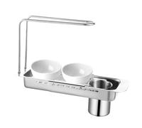 Panier d"évier de cuisine rétractable, Rangement d"évier rétractable - Panier de séchage réglable de cuisine - Organisateur de cuisine au-dessus de l"évier avec porte-serviettes pour maison