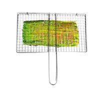 Panier de barbecue - Acier inoxydable portable pliable, outil de poignée en filet | Parfait pour papa, , amis, anniversaire camping en plein air