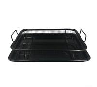 Panier de barbecue carré en acier inoxydable avec finition plaquée cuivre et plateau d'égouttement coloré pour barbecue, jardin, légumes, viande, ustensiles de cuisine (E)