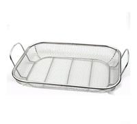 Panier de barbecue en acier inoxydable 38 x 28 cm Grand support carré pour légumes, crevettes, poissons, outils de barbecue résistants à la rouille