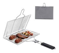 Panier de Barbecue En Acier Inoxydable, Panier Grille pour Barbecue, Acier Inoxydable Pliable Panier à Poisson En Acier Inoxyda