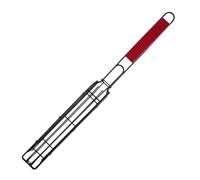 Panier de barbecue en d'acier inoxydable avec poignée en bois | Hot-Dog Support de barbecue pour saucisses, viande, poisson, barbecue, maison, extérieur, camping, pique-nique et fête