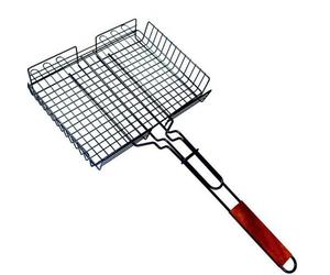 Panier de Barbecue en métal antiadhésif avec couvercle, accessoires de BBQ pliables et amovibles pour la Kabob de poisson