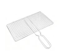 Panier de barbecue - Panier de barbecue pliable en acier inoxydable - Poignée de cuisson portable - Ensemble résistant à la chaleur pour viande, poisson, crevettes, barbecue de camping