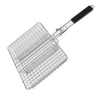 Panier de barbecue pliable en acier inoxydable avec poignée 50,5 x 31 x 4 cm, grande capacité, grille portable pour poisson, viande, légumes, cuisine en plein air, passe au lave-vaisselle